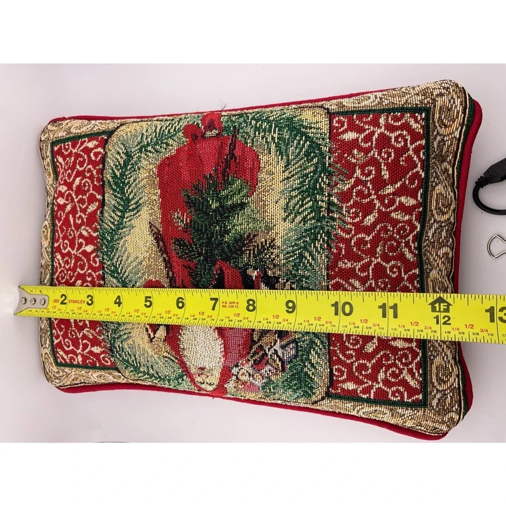 Vintage Christmas Santa Claus Woven Needlepoint‎ Tapestry Throw Pillow Christmas